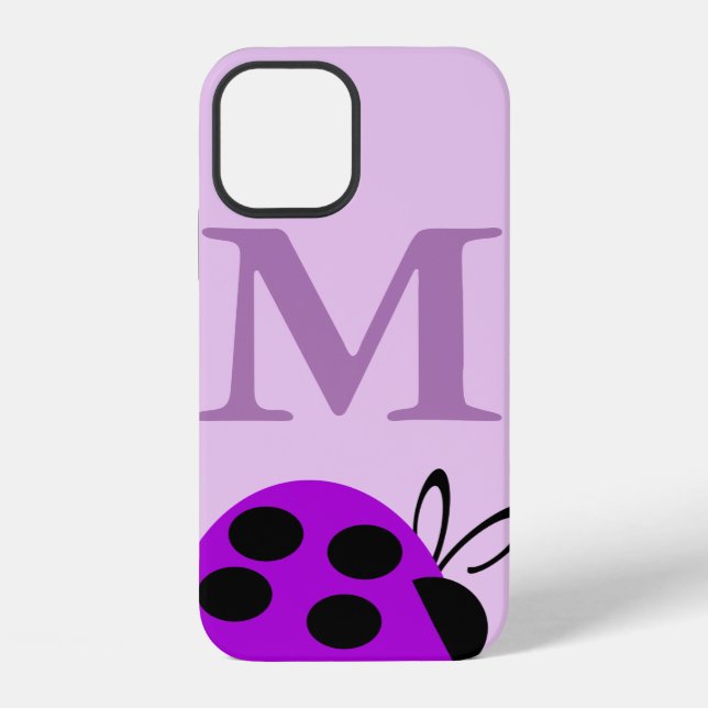 Cute Purple Ladybug Personalised iPhone Case (Back)