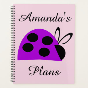Cute Purple Ladybug Personalised Planner