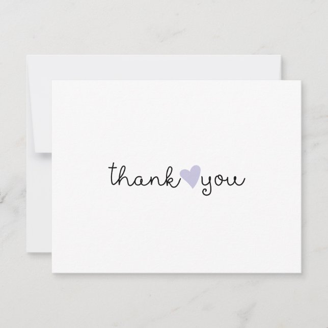 Cute Purple Lavender Heart Thank You (Front)