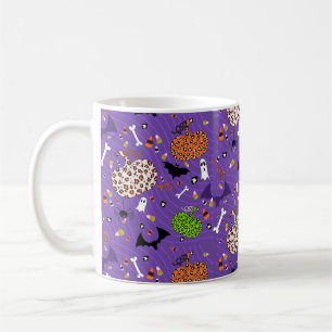 Cute Purple Leopard Pumpkin Pattern Coffee Mug