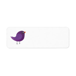 Cute Purple Little Bird Illustration