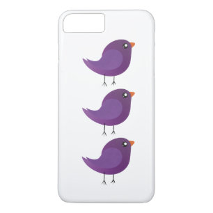 Cute Purple Little Bird Illustration iPhone 8 Plus/7 Plus Case