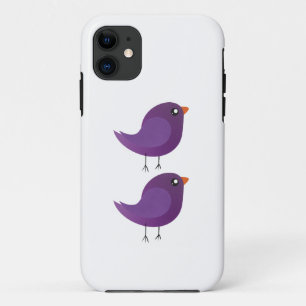 Cute Purple Little Bird Illustration iPhone 11 Case