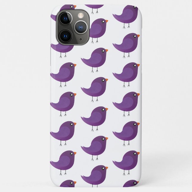 Cute Purple Little Bird Illustration Case-Mate iPhone Case (Back)