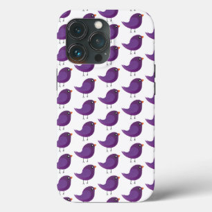 Cute Purple Little Bird Illustration iPhone 13 Pro Case