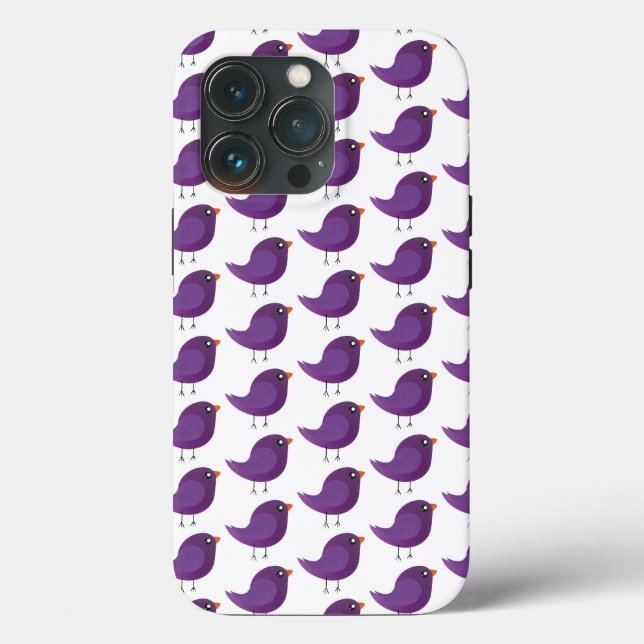 Cute Purple Little Bird Illustration Case-Mate iPhone Case (Back)