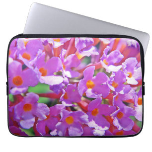 Cute Purple Little Flowers Scented Jar Candle Laptop Sleeve