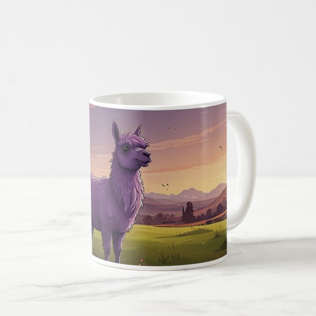 cute purple llama baby coffee mug (Front Right)
