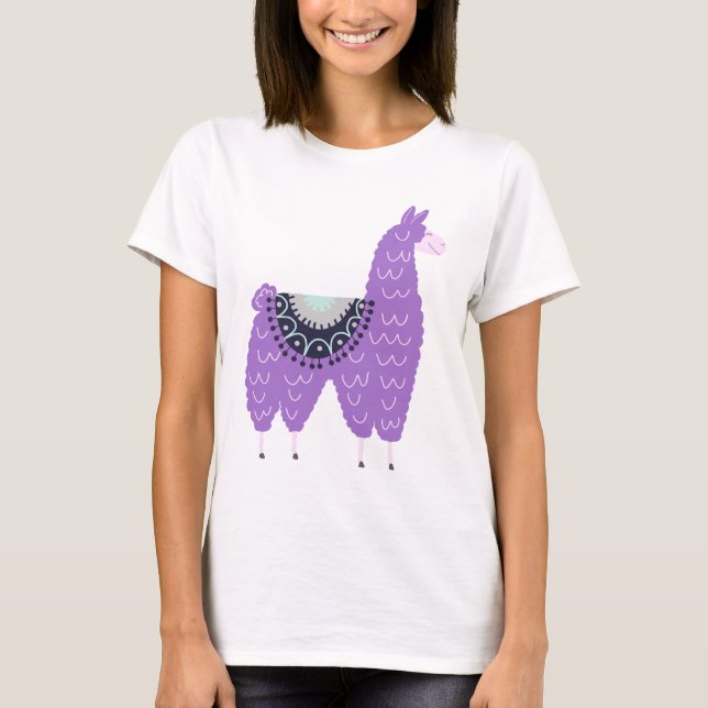 Cute Purple Llama T-Shirt (Front)