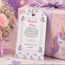 Cute Purple Magic Unicorn Girls 5th Birthday
