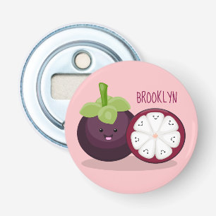 Cute purple mangosteen cartoon illustration bottle opener