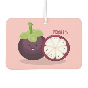 Cute purple mangosteen cartoon illustration car air freshener