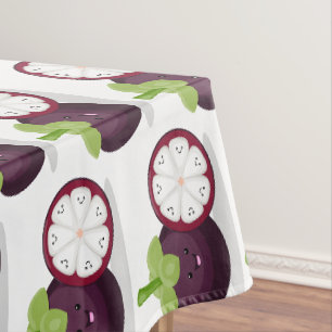 Cute purple mangosteen cartoon illustration tablecloth
