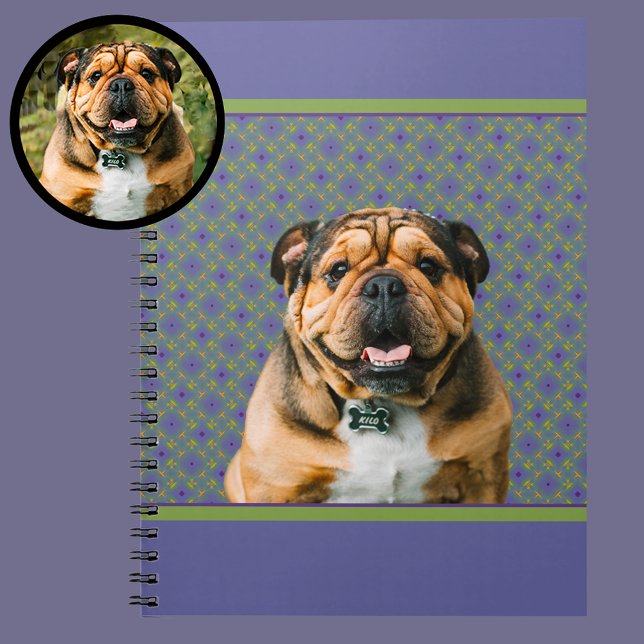 Cute Purple Modern Photo Gift for Puppy Dog Mom Notebook (Creator Uploaded)