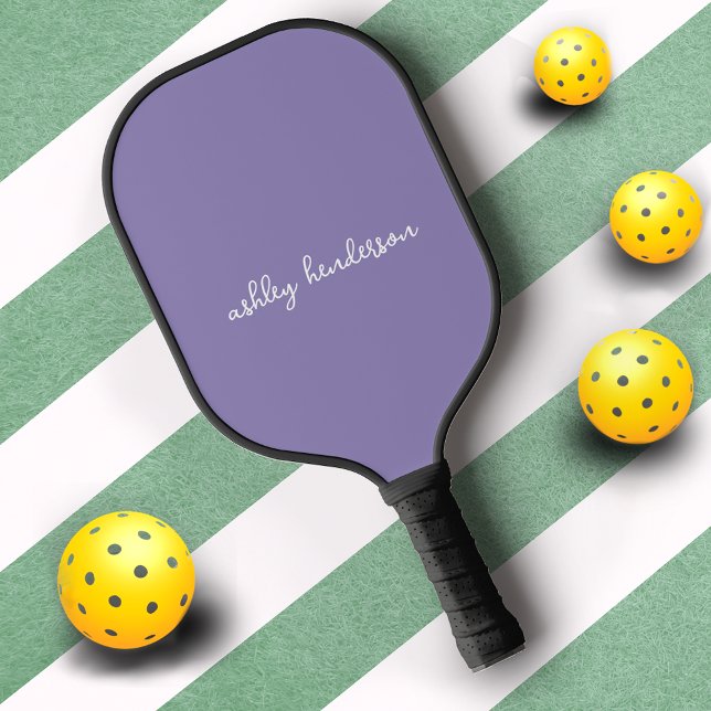 Cute Purple Monogram Full Name Pickleball Paddle (Creator Uploaded)