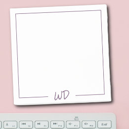 Cute Purple Monogram Initials Post-it Notes