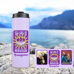 Cute Purple Mum Custom Sunshine Photo Thermal Tumbler
