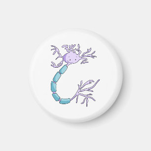 Cute Purple Neuron Cell Biology Magnet
