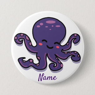Cute Purple Octopus Thunder_Cove 7.5 Cm Round Badge