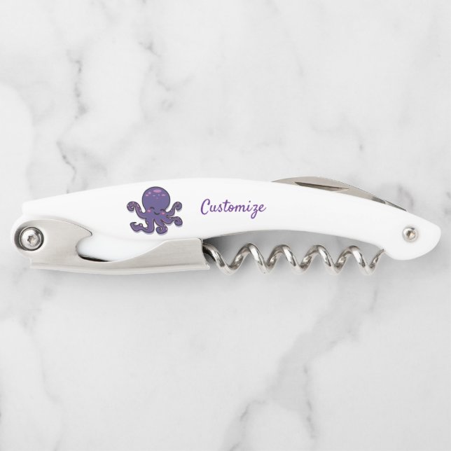 Cute Purple Octopus Thunder_Cove Corkscrew (Front)