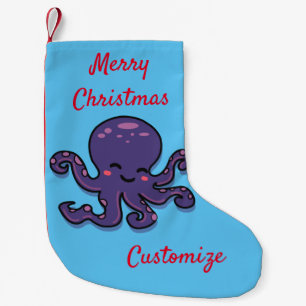 Cute Purple Octopus Thunder_Cove  Small Christmas Stocking