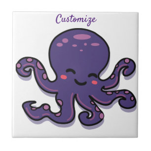 Cute Purple Octopus Thunder_Cove Tile