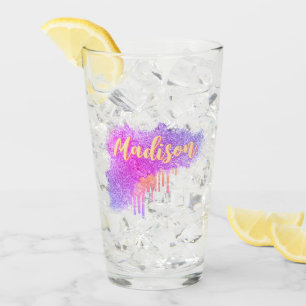 Cute Purple Orange   Custom Name Cocktail Beer Glass