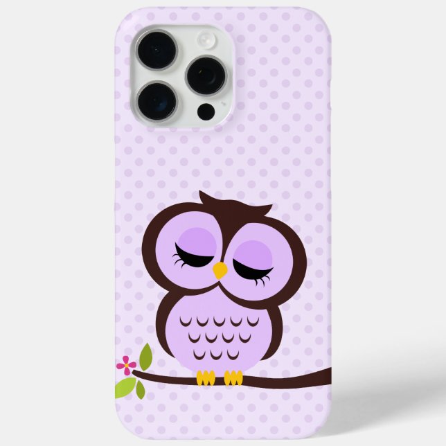 Cute Purple Owl Case-Mate iPhone Case (Back)