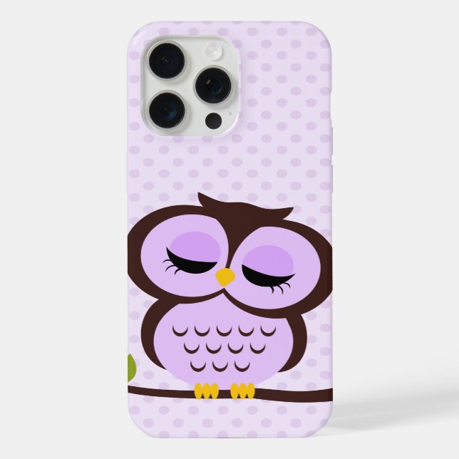 Cute Purple Owl iPhone Case (Back)
