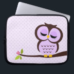 Cute Purple Owl Laptop Sleeve<br><div class="desc">stylish electronics sleeve features a beautiful vector illustration of an owl perched on a tree branch
babystar design</div>