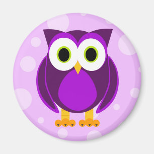 Cute Purple Owl Magnet
