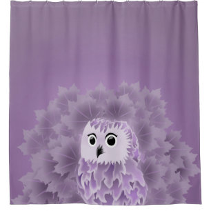 Cute Purple Owl Shower Curtain