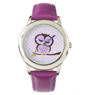 Cute Purple Owl Watch