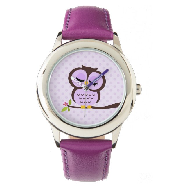 Cute Purple Owl Watch (Front)