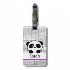 Cute Purple Panda Bear Luggage Tag