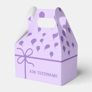 Cute Purple Party Balloons And Ribbons Custom   Favour Box