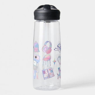 cute purple pattern water bottle