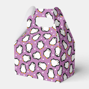 Cute purple penguin pattern favour box