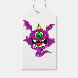 Cute Purple People Eater Monster Gift Tags