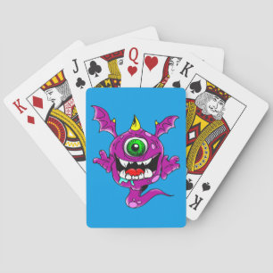Cute Purple People Eater Monster Playing Cards