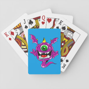 Cute Purple People Eater Monster Playing Cards