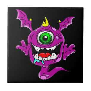 Cute Purple People Eater Monster Tile