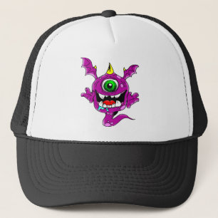 Cute Purple People Eater Monster Trucker Hat