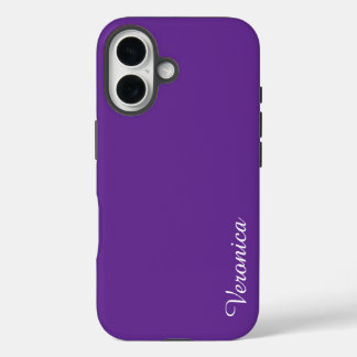 Cute Purple Personalized Name iPhone 16 Case