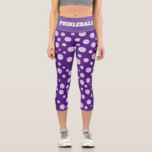 Cute purple pickleball high waist sports leggings