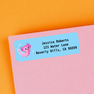 Cute Purple Pink Axolotl Bubble with Name