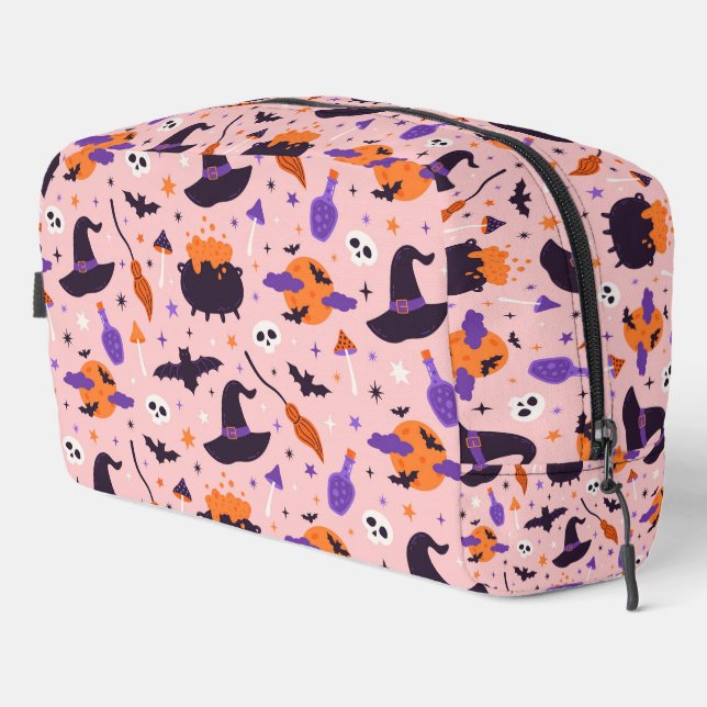 Cute Purple & Pink Halloween Pattern Dopp Kit (Right Corner)