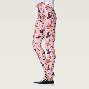 Cute Purple & Pink Halloween Pattern Leggings