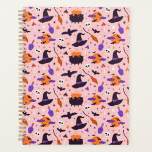 Cute Purple & Pink Halloween Pattern Planner