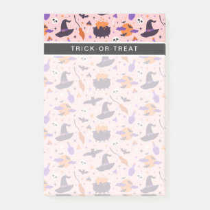 Cute Purple & Pink Halloween Pattern Post-it Notes